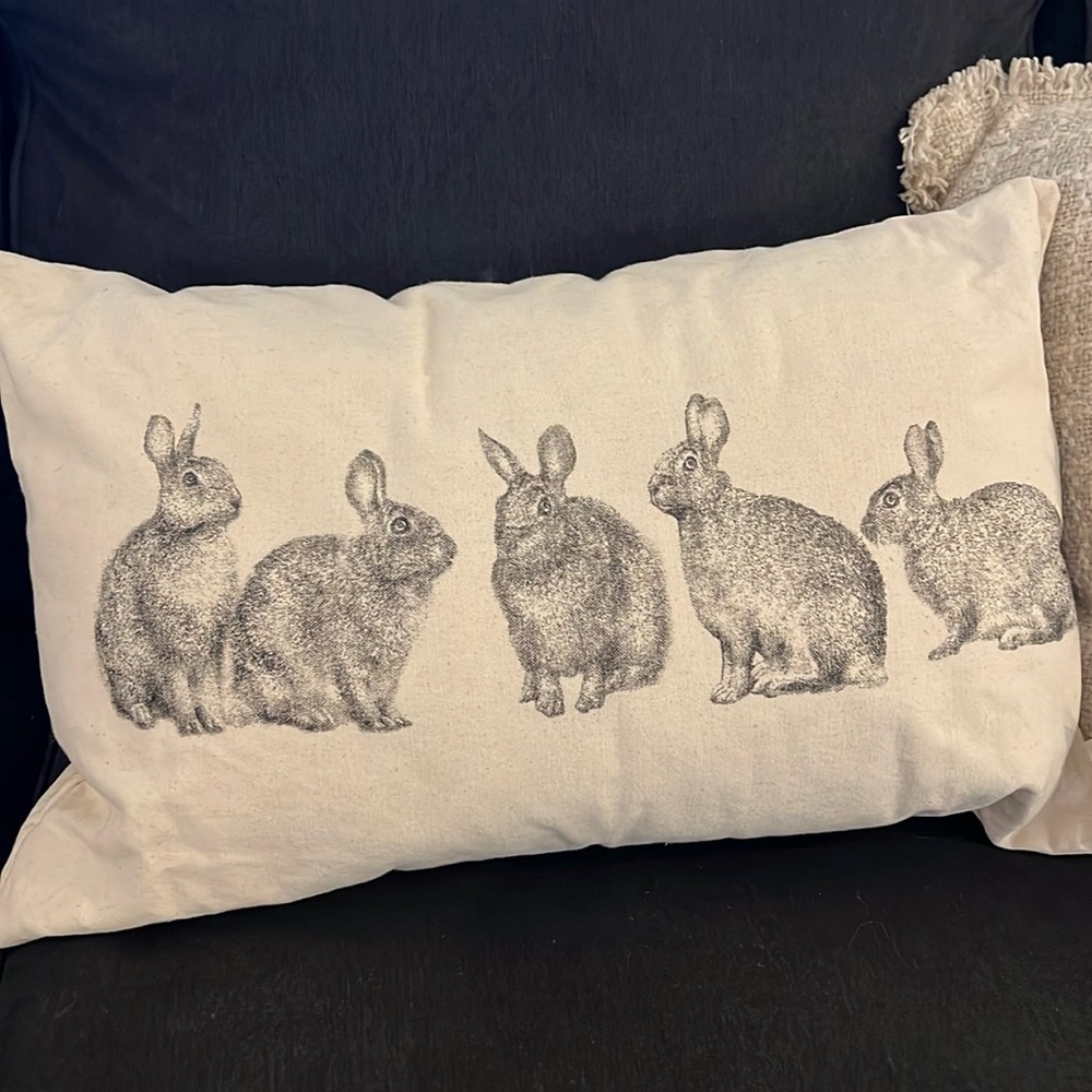 LINEN EASTER SPRING BUNNY PILLOW